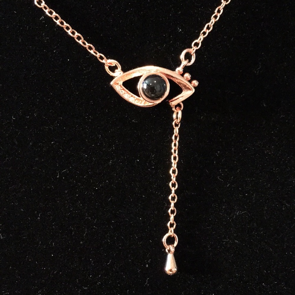 Rose Gold Evil Eye Necklace